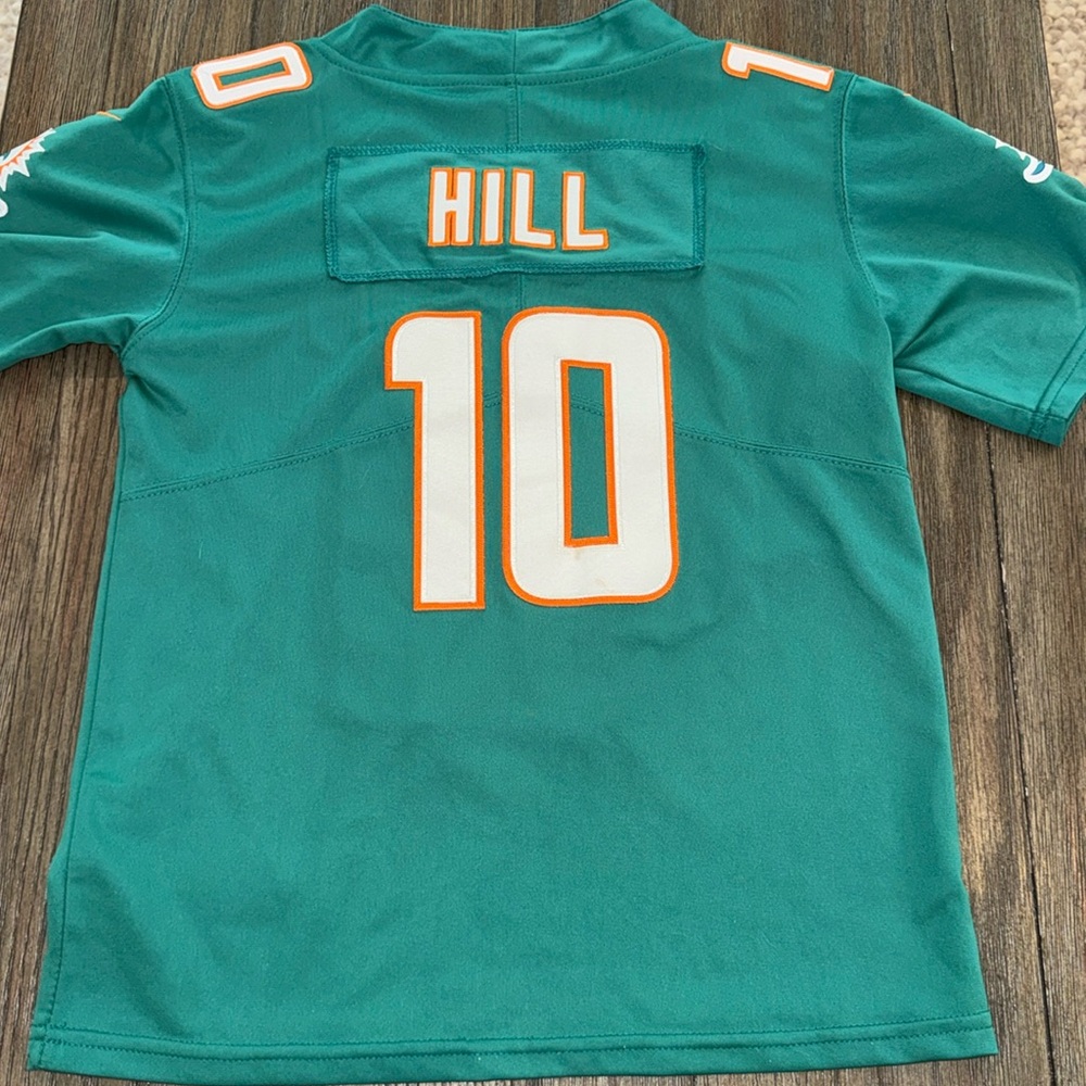 Miami Dolphins #10 Teal Football Hill jersey youth medium